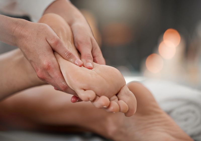 Massage with warmth supports relaxation and recovery from heel pain